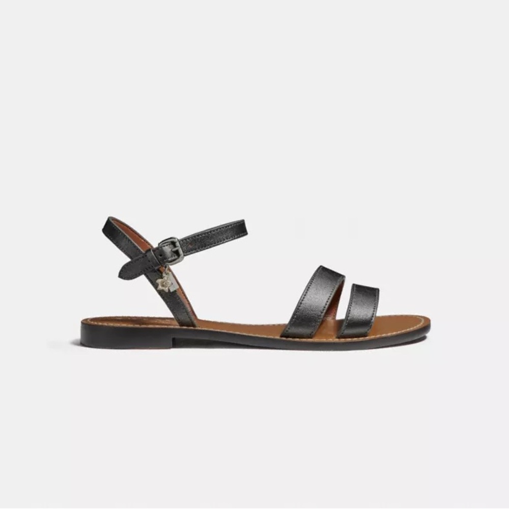 Coach Black Leather Sandals - Picture 2 of 7